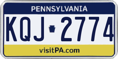 PA license plate KQJ2774