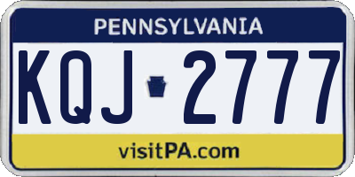 PA license plate KQJ2777