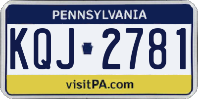 PA license plate KQJ2781