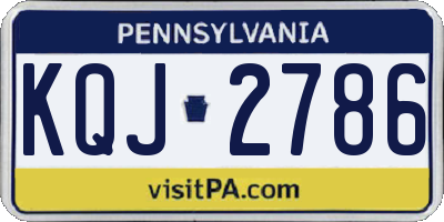 PA license plate KQJ2786