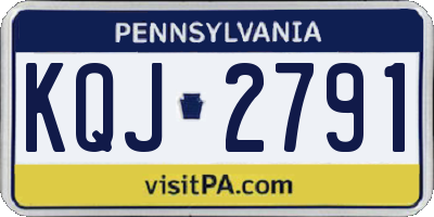 PA license plate KQJ2791