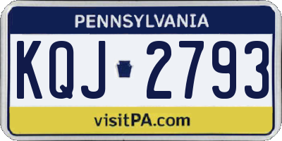 PA license plate KQJ2793