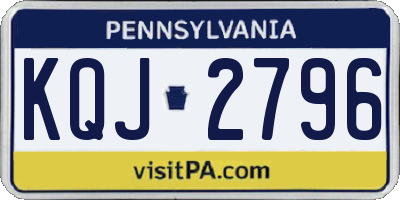 PA license plate KQJ2796