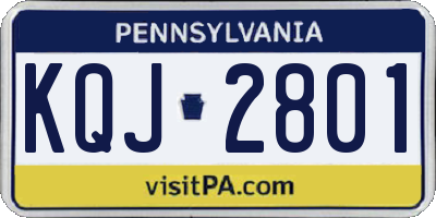 PA license plate KQJ2801