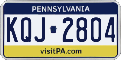 PA license plate KQJ2804
