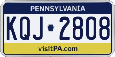 PA license plate KQJ2808