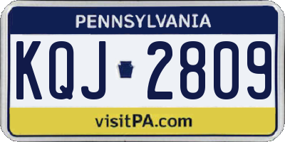PA license plate KQJ2809