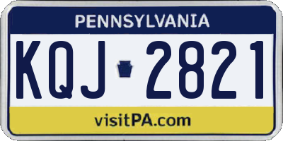 PA license plate KQJ2821