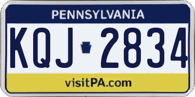 PA license plate KQJ2834