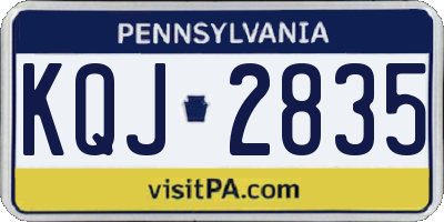 PA license plate KQJ2835