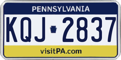 PA license plate KQJ2837