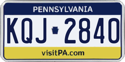 PA license plate KQJ2840
