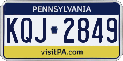 PA license plate KQJ2849