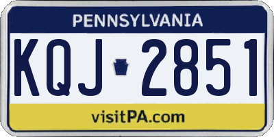 PA license plate KQJ2851