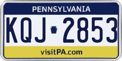 PA license plate KQJ2853