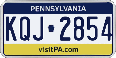 PA license plate KQJ2854
