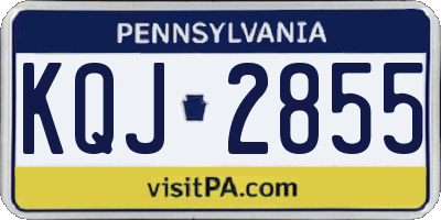 PA license plate KQJ2855
