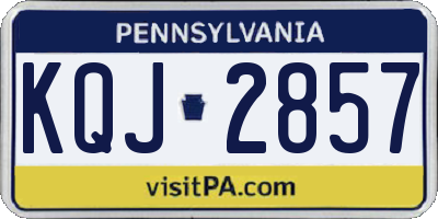 PA license plate KQJ2857