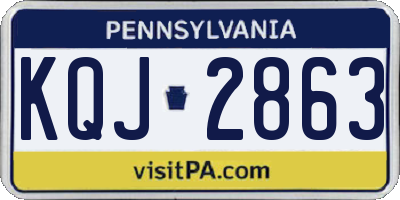 PA license plate KQJ2863