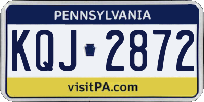 PA license plate KQJ2872