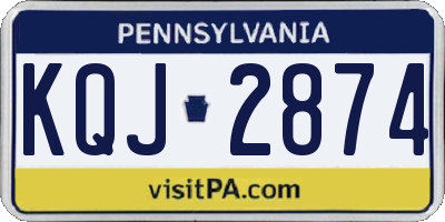 PA license plate KQJ2874