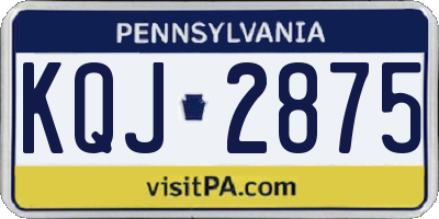 PA license plate KQJ2875