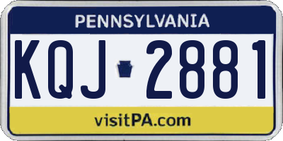 PA license plate KQJ2881