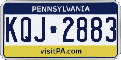 PA license plate KQJ2883