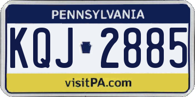 PA license plate KQJ2885