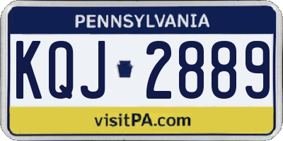 PA license plate KQJ2889
