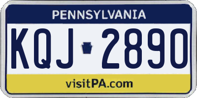 PA license plate KQJ2890