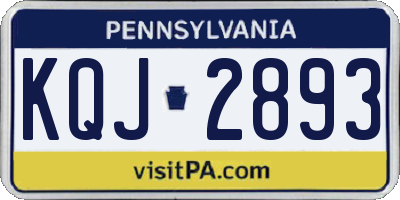 PA license plate KQJ2893