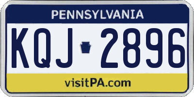 PA license plate KQJ2896