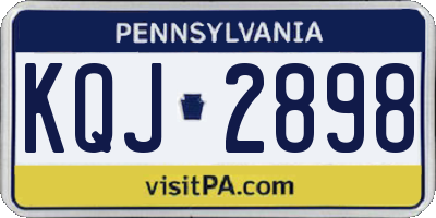 PA license plate KQJ2898