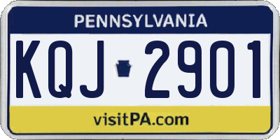 PA license plate KQJ2901