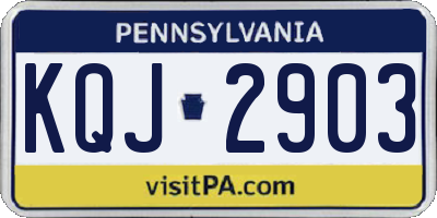 PA license plate KQJ2903
