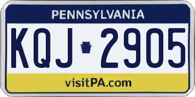 PA license plate KQJ2905