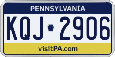 PA license plate KQJ2906