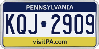 PA license plate KQJ2909