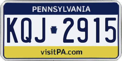 PA license plate KQJ2915