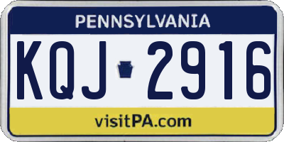 PA license plate KQJ2916