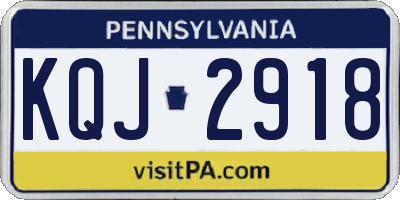 PA license plate KQJ2918