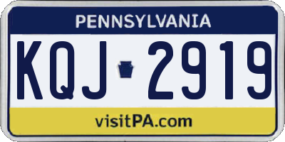 PA license plate KQJ2919