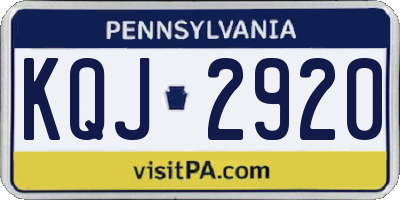 PA license plate KQJ2920