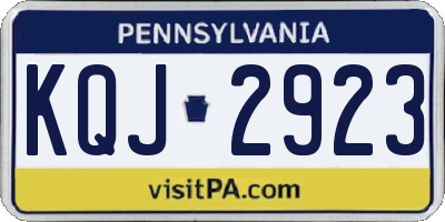 PA license plate KQJ2923