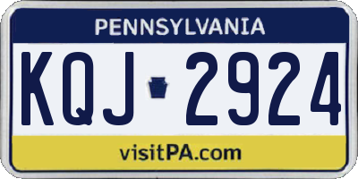 PA license plate KQJ2924