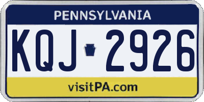 PA license plate KQJ2926