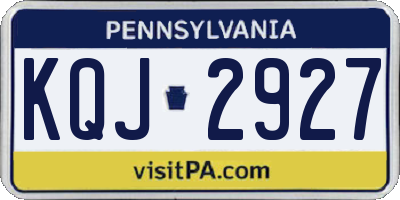 PA license plate KQJ2927