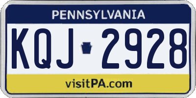 PA license plate KQJ2928