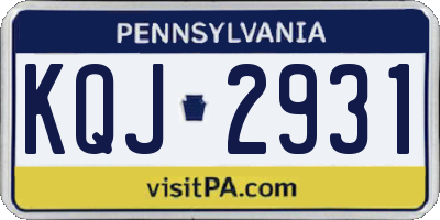 PA license plate KQJ2931